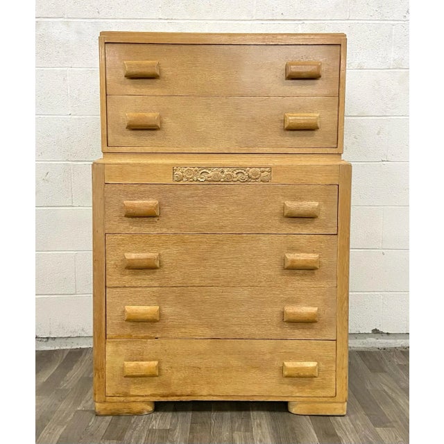 Vintage Thomasville Mid Century Blonde Art Deco Style Chest of Drawers For Sale - Image 13 of 13