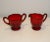 Fostoria 1930s Ruby Red Fostoria Fairfax Depression Glass Open Sugar & Creamer Set- 2 Pieces For Sale - Image 4 of 8