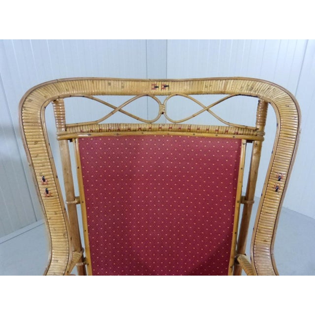 Rattan & Fabric Armchair, 1930s For Sale - Image 10 of 18