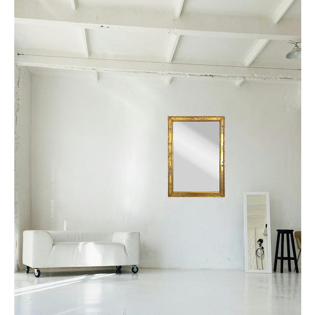 Chinoiserie Vintage Chinoiserie Gilt La Barge Style Faux Bamboo Rectangular Wall Mirror, Miniature Hand Painted Figures & Landscapes For Sale - Image 3 of 12