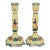 French H B Quimper Faience Ceramic Candlesticks, a Pair For Sale