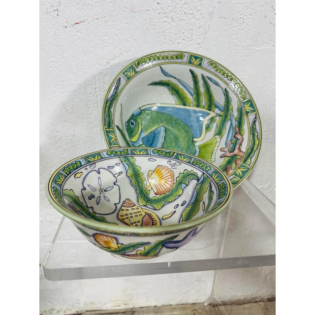 Coastal Ocean Theme Bowl Set by Andrea Sadek For Sale - Image 3 of 8