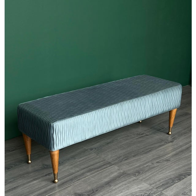 Mid-Century Modern 1960s Mid-Century Modern Upholstered Bench For Sale - Image 3 of 9
