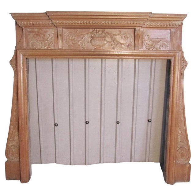 Late 19th Century Large Decorative Victorian Pine Fireplace, 1880 For Sale - Image 5 of 5
