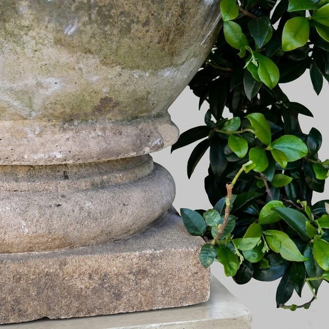 Large Limestone Garden Basin, 1890s For Sale - Image 3 of 7
