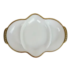 1950s Anchor Hocking Fire King White Milk Glass Divided Platter