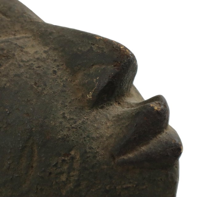 Vintage African Ceremonial Tribal Art Wooden Mask For Sale - Image 9 of 12