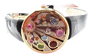 Bulgari Mediterranean Eden Diamond Color Stone Mother of Pearl Rose Gold Watch