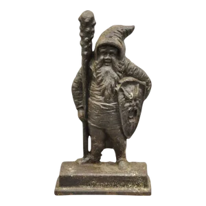 Antique Bradley & Hubbard Victorian Cast Iron Figural Warrior Gnome Doorstop