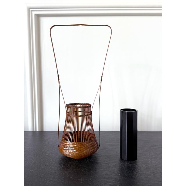 2000 - 2009 Japanese Woven Bamboo Ikebana Basket by Jin Morigami For Sale - Image 5 of 13