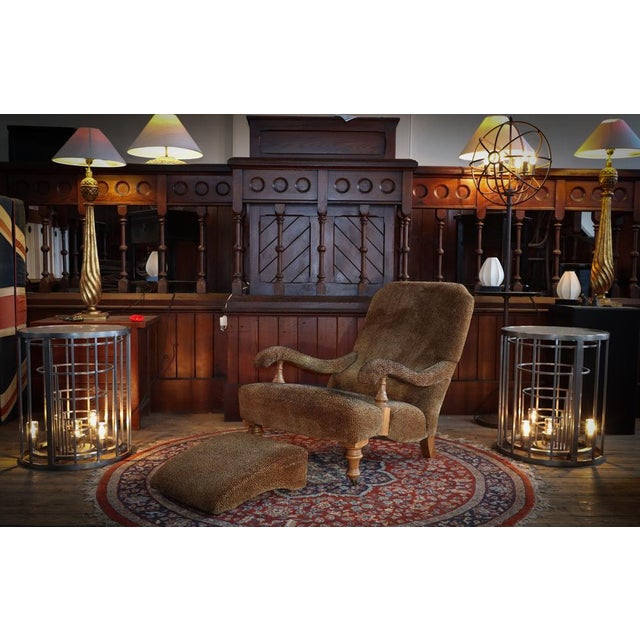 Set of Lounge Chair and Ottoman in Velvet, 2010s For Sale - Image 14 of 18