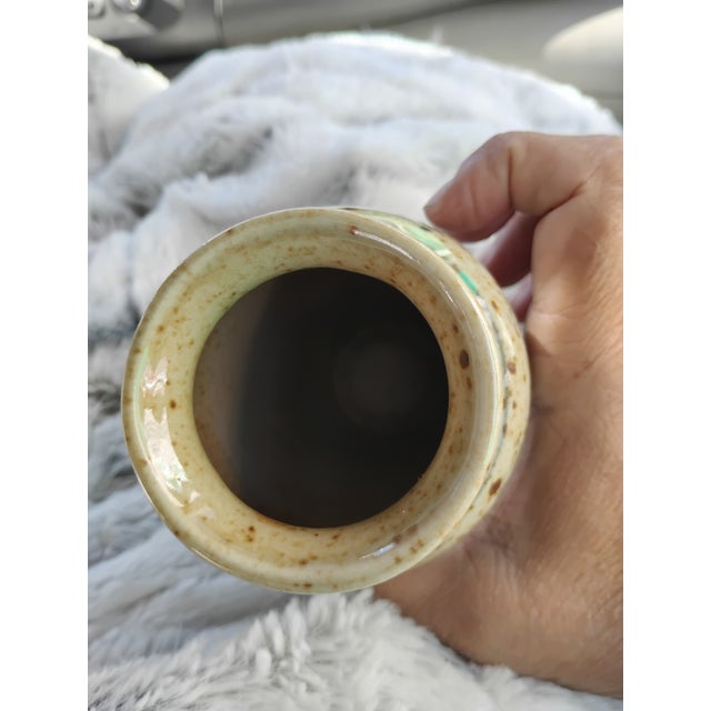 Gorgeous vase tan with hues of light grey and black. Vintage vase. Beautiful accent piece . VINTAGE