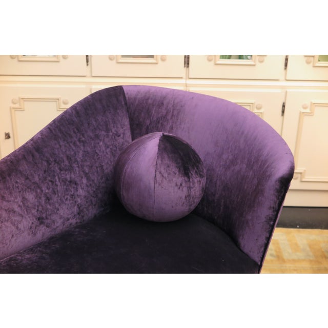 Mid-Century Italian Daybed Newly Reupholstered in Purple Velvet For Sale - Image 4 of 7