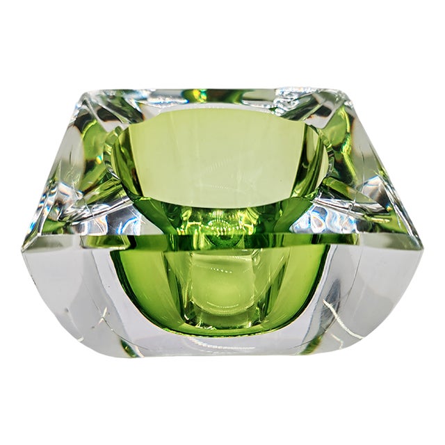 Square Ashtray or Catch-All in Lead Crystal attributed to Val Saint Lambert, Belgium, 1960s For Sale