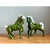 This pair of ceramic horses captures spirited, dynamic movement through confident equine posturing, one figure standing...