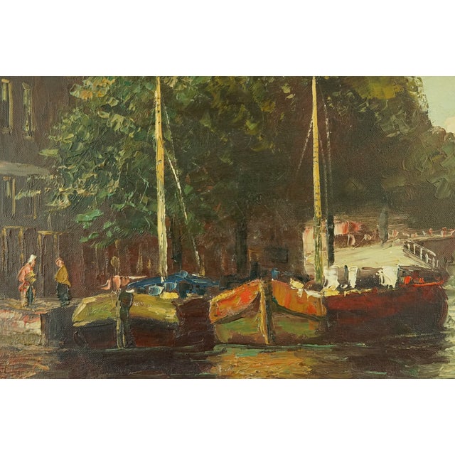 Green G. Winkelberg, Landscape View of Amsterdam, 1920s, Oil on Canvas, Framed For Sale - Image 8 of 18