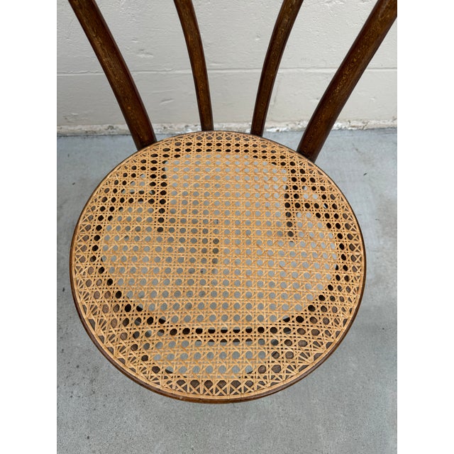 Wood Vintage Thonet Style Bentwood Chair With Cane Seating For Sale - Image 7 of 11