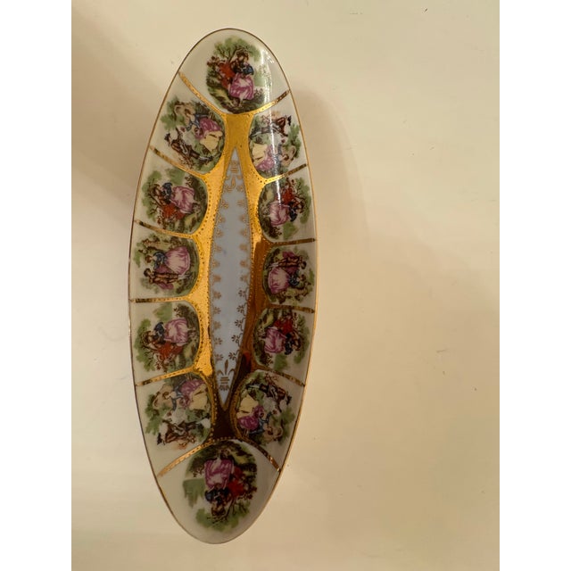 Rococo Royal Vienna Porcelain Relish Dish Featuring Hand-Painted Frangonard Courting Couples For Sale - Image 3 of 3