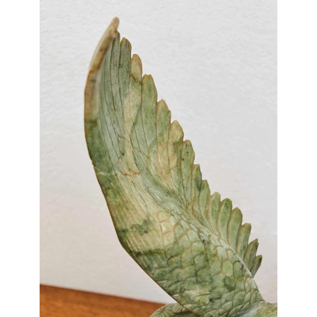 Hand-Carved Stylized Eagle in Soapstone For Sale - Image 3 of 12
