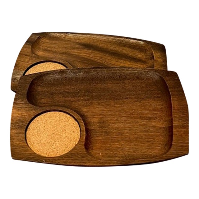 Set of Vintage Mid-Century Modern Serving Trays For Sale