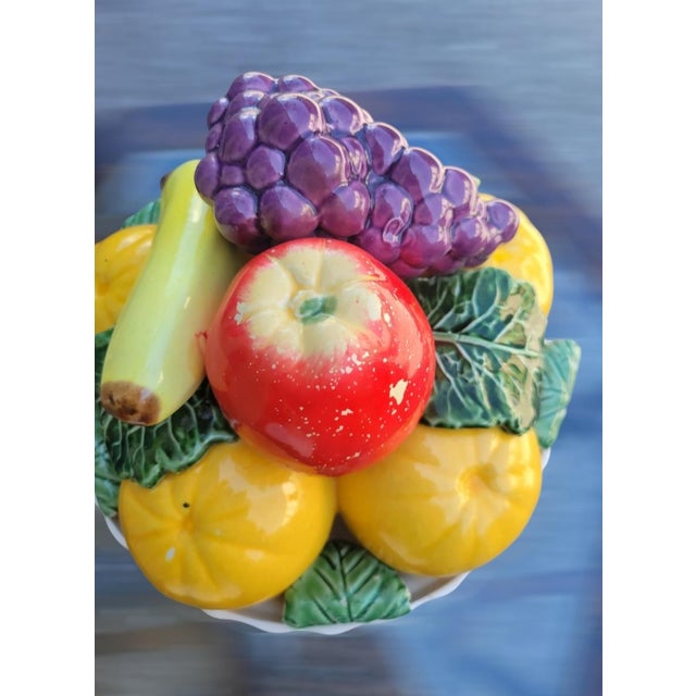 1990s Vintage Italian Ceramic Regency Fruit Bowl Table Decor For Sale - Image 5 of 6