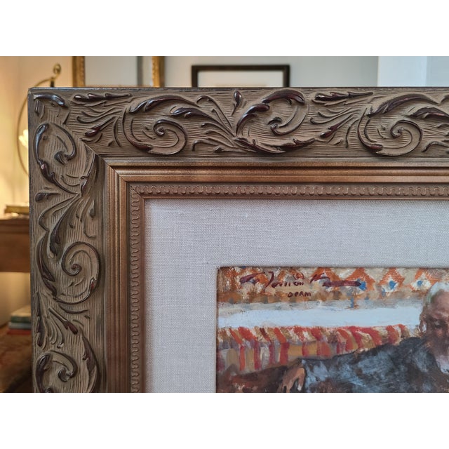 Paint Ramon Kelley Original Oil Painting Portrait of a Mexican Priest in Church For Sale - Image 7 of 12