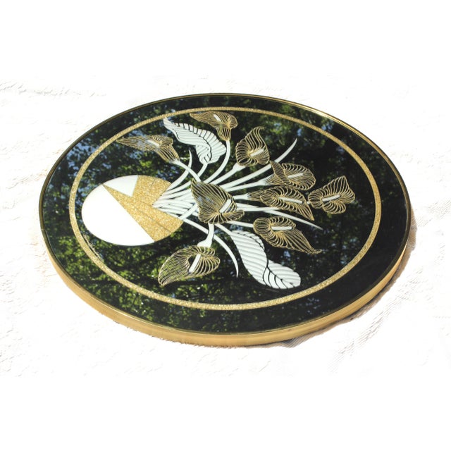 Calla Lily Round Mirror - Circle Mirror - Leaf Mirror - Sandoval - Palm Beach - Coastal - 80s mirror - Art Deco Revival -...