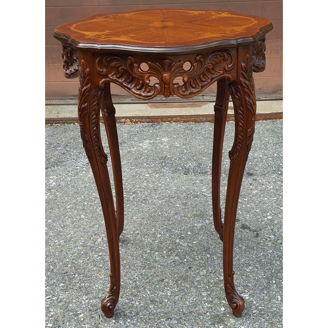 Refinished French Louis XV style Carved Walnut and Marquetry Side or Lamp Table $1,795 View Similar Items French Louis XV...