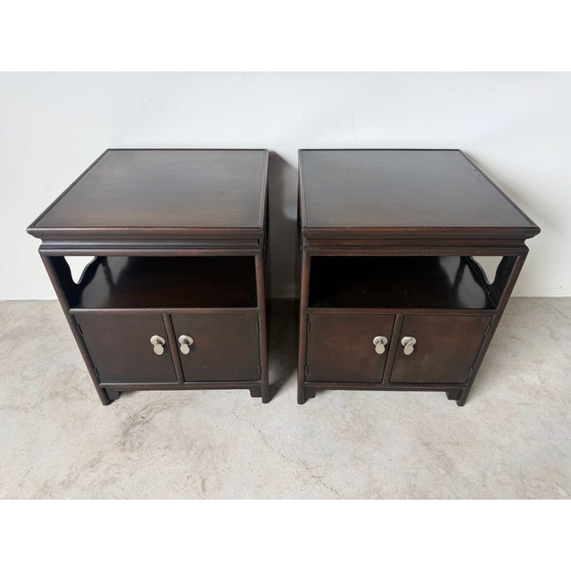 Wood Michael Taylor for Baker Far East Collection Nightstands – A Pair For Sale - Image 7 of 17
