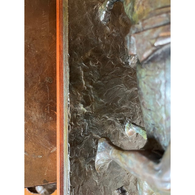 Late 20th Century Bronze-Style Roman Equestrian Statue, Marcus Aurelius Reproduction, Heavy Weighted Scholar’s Desk Piece For Sale In San Francisco - Image 6 of 10