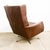 1970s Mid Century Modern Danish Lounge Chair Wingback Brown Leather High Back Armchair For Sale - Image 4 of 11