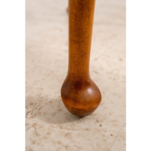 Brown Dr Dimes Cherry & Tiger Maple Porriger Tea Table For Sale - Image 8 of 12