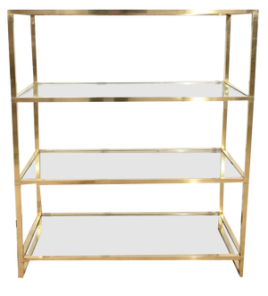 Brass and Glass Shelf in the style of Pierre Vandel, 1970s