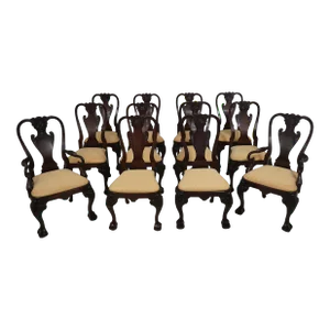 Set of 12 Bevan Funnel Georgian Mahogany Dining Room Chairs