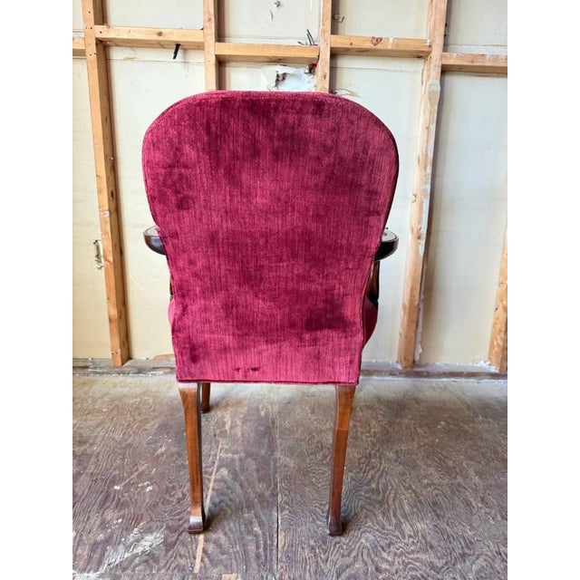 Pair of Vintage George II Queen Anne Style Shepherds Crook Library Open Armchairs by W & J Sloane For Sale - Image 12 of 18