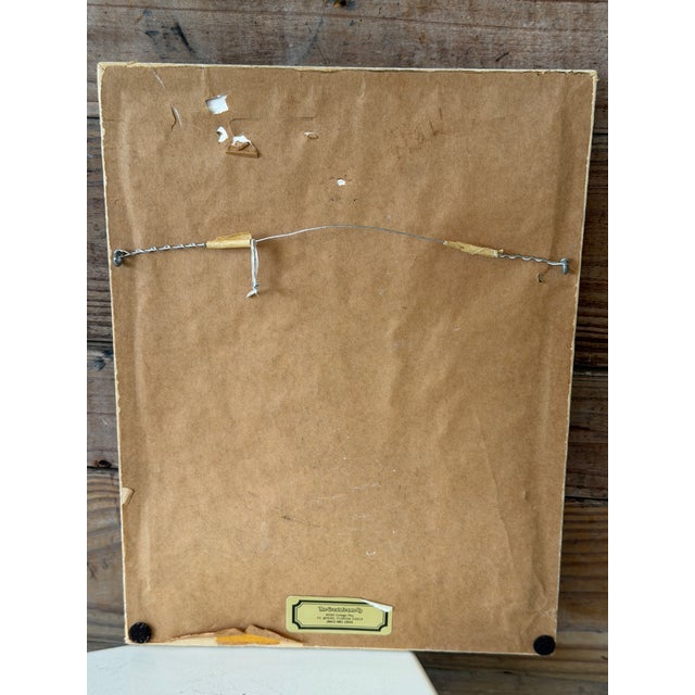 Wood Vintage Coastal Egret Needlepoint Textile Art in Distressed Wood Frame For Sale - Image 7 of 11