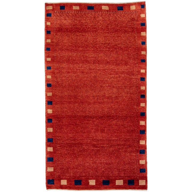 Red Modern Gabbeh Handmade Persian Wool Rug With Allover Design Chairish