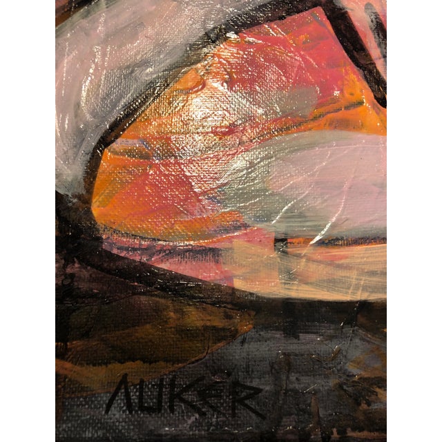 Contemporary Painting on Canvas,”Seated Nude With Beam of Light” by Auker For Sale - Image 6 of 10