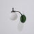 Vintage Italian Curved Wall Sconce with Opaline Globe and Green Backplate, 1950s For Sale - Image 9 of 9