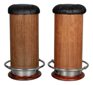 Pair of Italian Art Deco Style Bar Stools