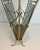 Brass 1940 Neoclassical Style Magazine Rack in Brass and Blueish Glass from Maison Jansen For Sale - Image 8 of 12