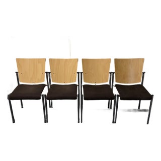 Vintage Kusch+Co Mid Century/Post Modern Stacking Chairs Set of 4 For Sale