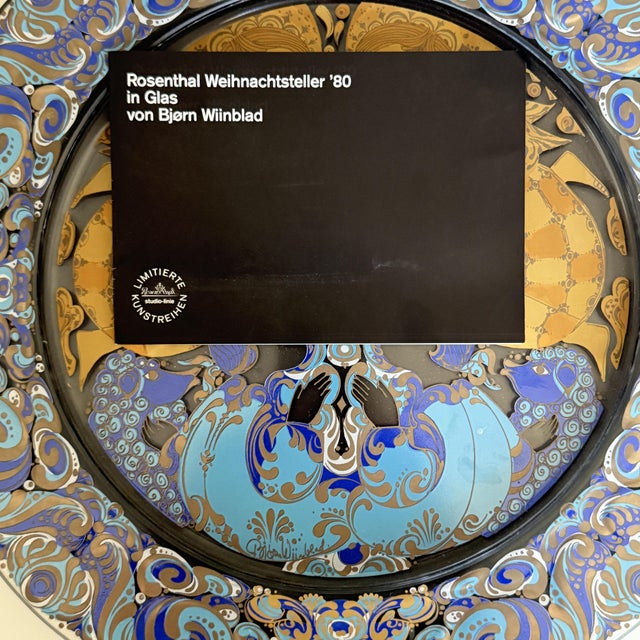 Bjørn Wiinblad for Rosenthal Glass Christmas Plate Design: 1980 The Appearance of the Angels to the Shepherds in the Field...