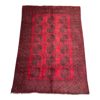 Vintage Turkomen Elephent Foot Design Tribal Rug For Sale