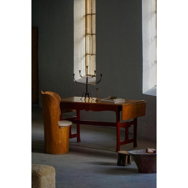 Mid-Century Modern Brutalist Swedish Stump Chair in Pine & Bouclé, 1970s For Sale - Image 11 of 17