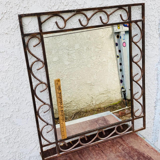 Late 20th Century Large Wrought Iron Mirror Chairish