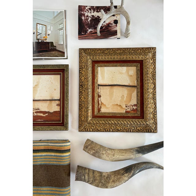 “Phoenix” Abstract Art in Antique Victorian Brown Velvet Frame, Southwest Transitional Wall Art by JTS For Sale - Image 4 of 10