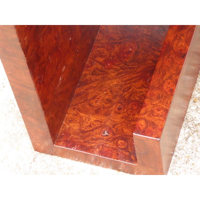 Cinnamon Elm Burl Writing Desk / Dazzling, Intense Elm Burl For Sale - Image 8 of 9