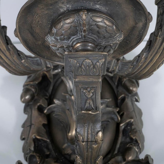 Large Napoleon III style bronze wall sconce For Sale - Image 12 of 13