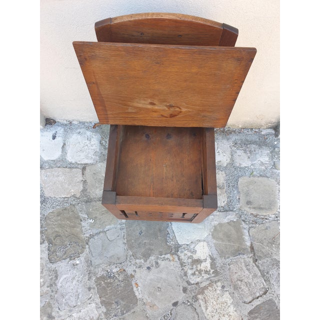Small Rustic Work Chair in Chestnut Wood For Sale - Image 4 of 6